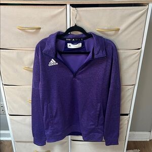 Adidas Quarter Zip-Up Purple Sweater